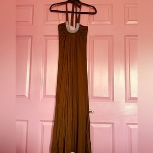 Long Jersey Dress with Embellishments